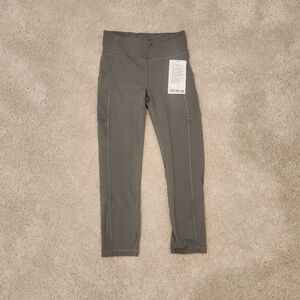 NWT Lululemon Invigorate HR Crop Leggings in Grey Sage SIZE 6